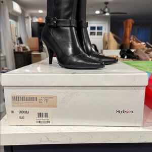 Style & Co. Sleek Black Heeled Boots